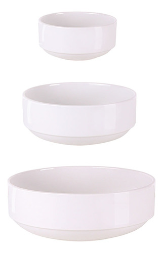 Set Bowl Cuenco Apilables Porcelana X3 Tramontina