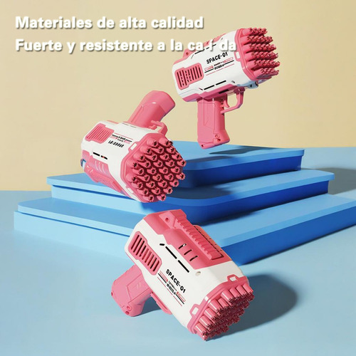Bazooka Burbujas Machine Burbujas Para Niños Juguetes Flash Rosa