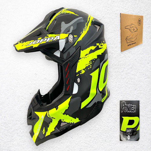 Casco Moto Cross Joppa Verde Limon/negro Dot Und - Xl