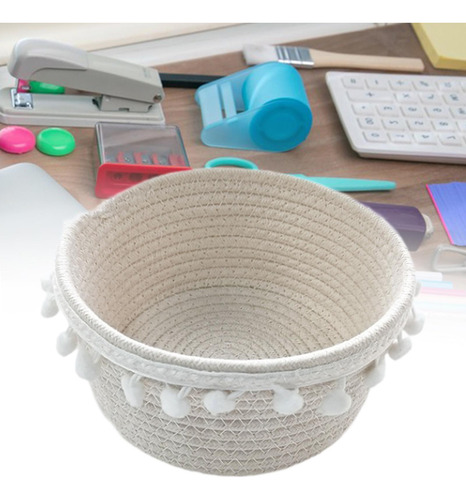 Cesta De Almacenamiento Tejido A Mano Cesta De Pan 20cmx10cm