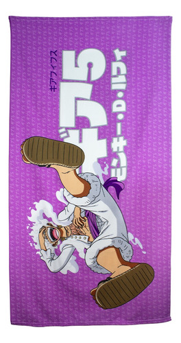 Toalla Baño One Piece-luffy Gear Five Poliester 70x140 Cm. Estampado