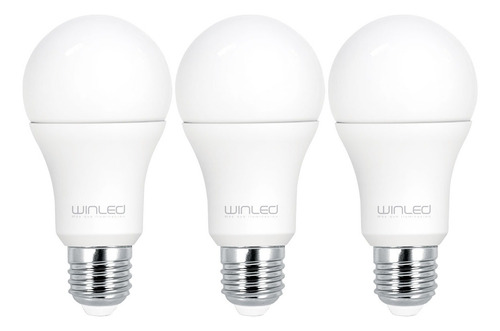 Paquete Foco Led E26 10w Blanco Frío 3 Piezas Winled Wla-014