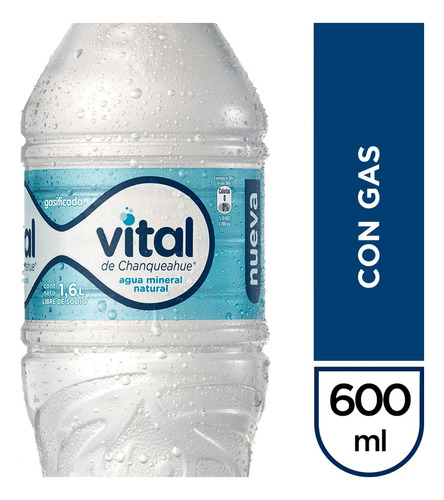 Agua Mineral Con Gas Pet Vital 600cc(12uni)super