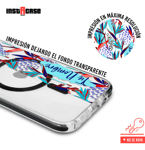 Funda Para iPhone Magsafe Flores Para Mujer Tu Nombre
