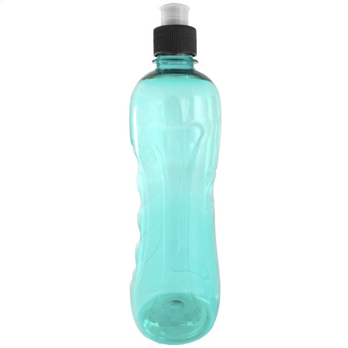 Imagen 1 de 6 de Botella Plastica Con Tapa Push Pull 600ml Pet Deportiva Agua
