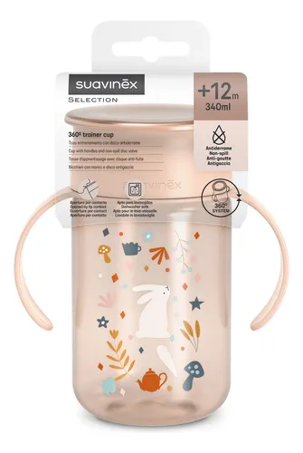 Vaso 360° +12m Antiderrame - Suavinex Color Rosa Claro