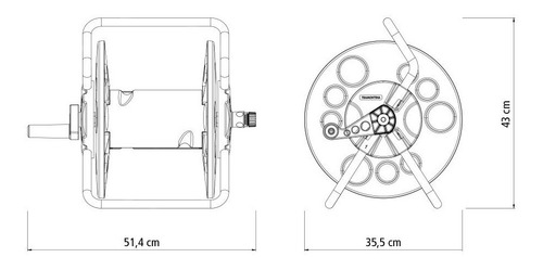 Imagen 3 de 7 de Carro Enrollador Soporte De Manguera Para 55 Mts Tramontina