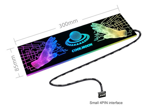 Placa De Luz Rgb Coolmoon, Panel Lateral G, Fuente De Alimen