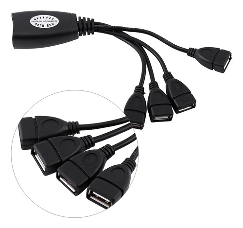 Extensión Ethernet 2.0 Hub Hub De 4 Puertos Usb A Rj45