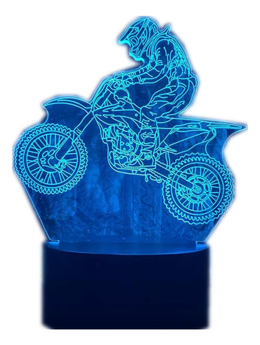 Bicicleta De Motocross Mtb 3d Led Óptica De Dibujos Animados