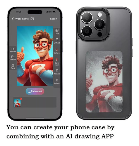 D Yatuo Funda Teléfono Inteligente Con Proyección Trasera
