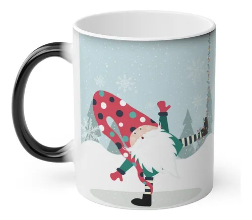 Taza Mágica Café Regalo Navidad Christmas Gnomo Bailando
