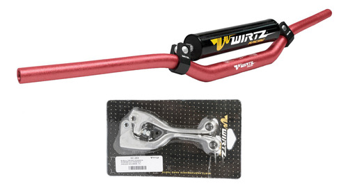 Manubrio W3d Rojo + Manijas Honda Crf 450 02-03 Wirtz