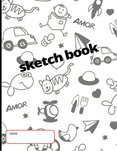 Libro: Sketch Book: Cute Comic Cover Design, Large Pages | F