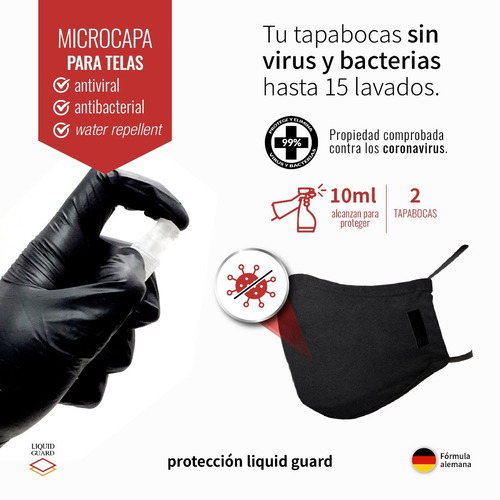 Anti Virus Y Bacterias Para Textiles Efecto Prolongado 20ml
