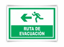 Comprar Señalamiento Letrero Ruta De Evacuación Izquierda 20x25