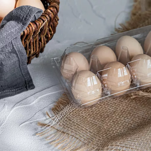 Paquete de 40 cartones de huevos de plástico transparente a granel con  capacidad para hasta 12 huevos, 1 docena, cartón de huevos reutilizable  para