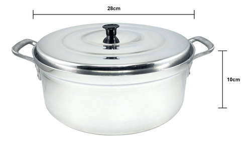 Arrocera De Aluminio Con Tapa De 28 Cm