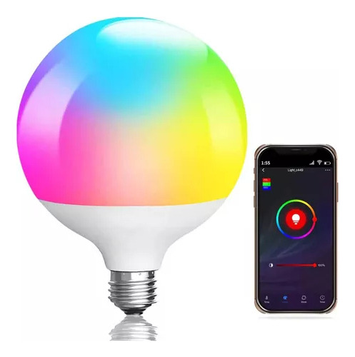 Lámpara Led Wifi E27 13w Globo Rgb Luz Fria Luz Calida Smart LIFE NRV