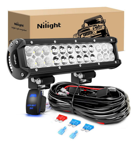 - Barra Led Zh084, 1 Unidad, 12 Pulgadas, 72 W, Spot Flood,