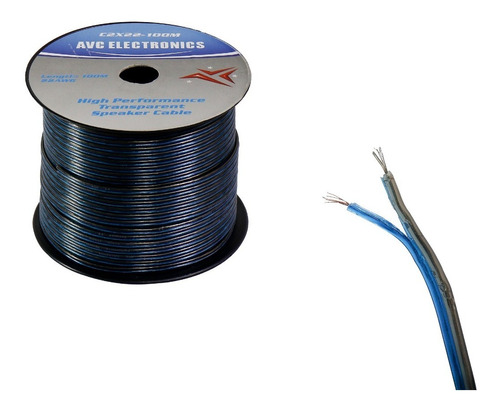Cable Cristal Oxigenado Avc C2x22 Azul - Gris 100 Mts 
