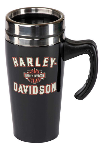 Harley-davidson Taza De Viaje, Bar & Shield De Doble Pared .