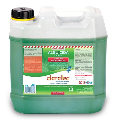 Alguicida Choque Agua Verde  Clorotec 10lts