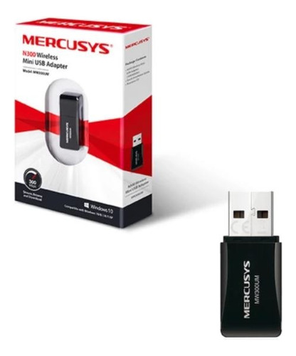 Placa De Red Mercusys Mini Usb 300n Wireless 300mbps Mw300um