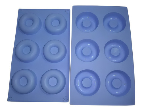 Molde Silicona 6 Donas Circulares - Donuts De 7cm Diametro