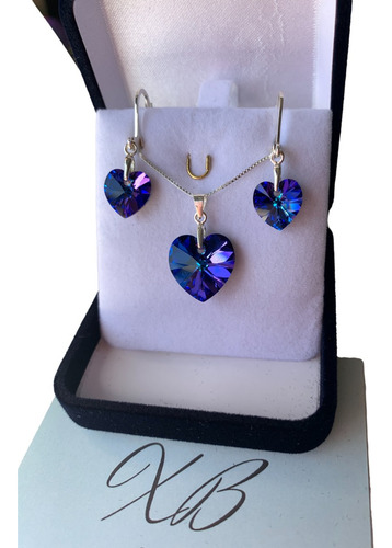 Joyas Fabricadas Con Cristal Swarov Elements Conjunto Plata