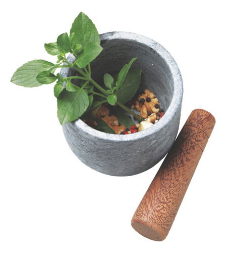 Mortero Tramontina Orgánico de Madera de Cumarú y Esteatita 11,5 cm