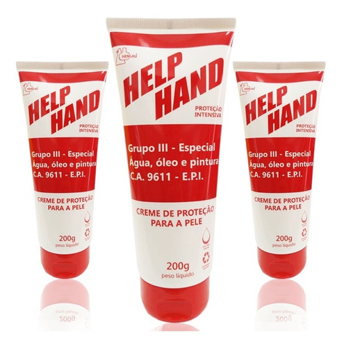 03 Creme Para As Mãos Help Hand Grupo 3 200g