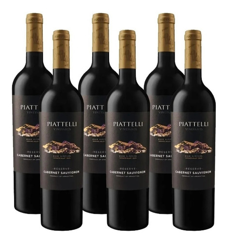 Imagen 1 de 3 de Caja X 6 - Piattelli Reserva Cabernet Sauvignon - Salta