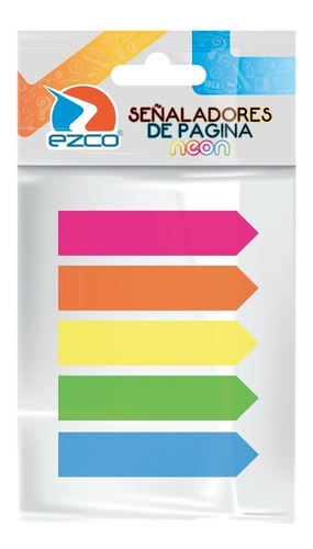 Notas Adhesivas Ezco Banderitas Fluo 5 X 25 Hojas