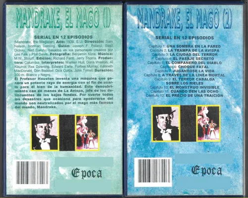 Mandrake El Mago 2 Vhs De Epoca Intriga Cine Negro Max_wal (Usado)