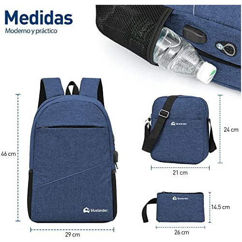 10 Sets Mochila Para Laptop Con Mochila Cruzada Y Lapicera
