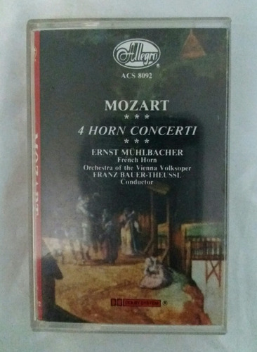 Mozart 4 Horn Concert Cassette