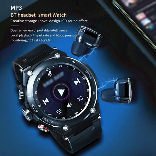 Smartwatch Con Audífonos Inalámbricos 2 En 1