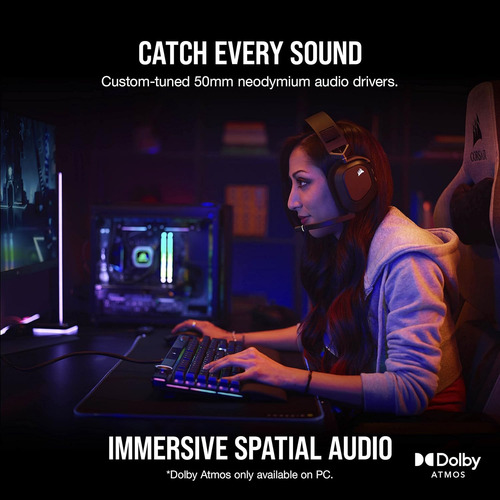 Auriculares Inalambricos Multiplataforma Para Juegos Cors...