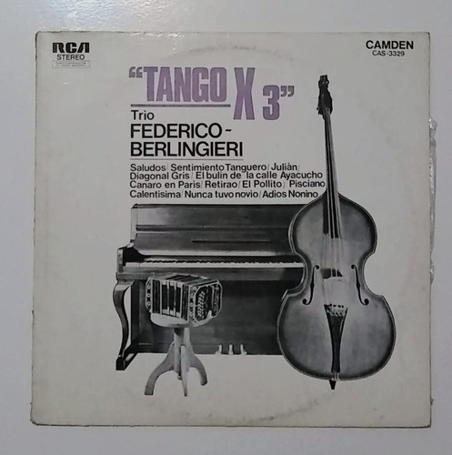 Vinilo Trio Federico Berlingieri - Tango X 3 Vg+