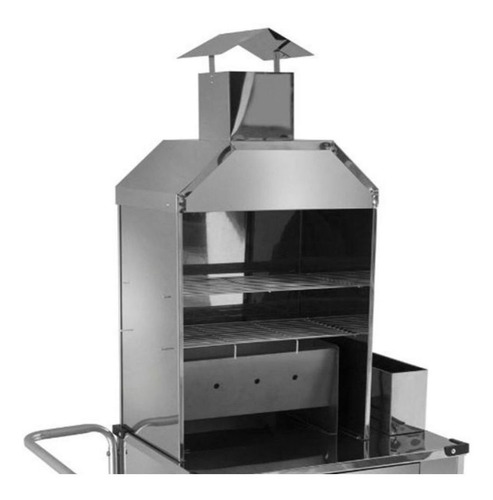 Imagem 2 de 6 de Carrinho De Churrasco Inox Simples Rodas Pneumáticas Cefaz