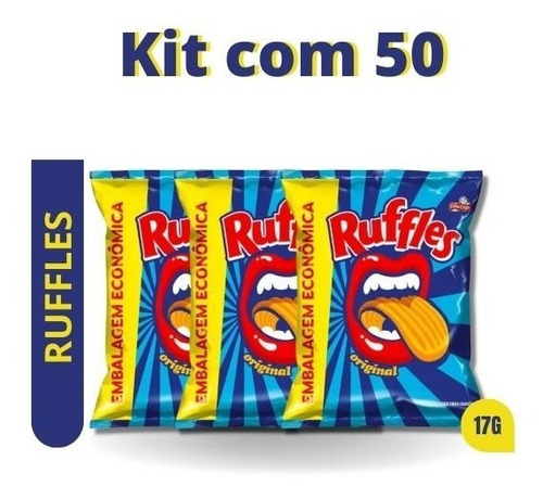 Caixa Com 50 Salgadinhos Batatas Ruffles 17g Elma Chips