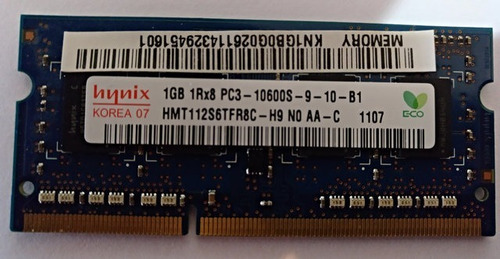 Memoria Para Laptop Marca Hynix  1gb Ddr3-pc3-10600-garantia