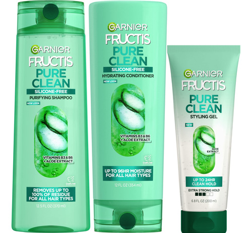 Garnier Fructis Pure Clean Champú Purificador, Acondiciona.