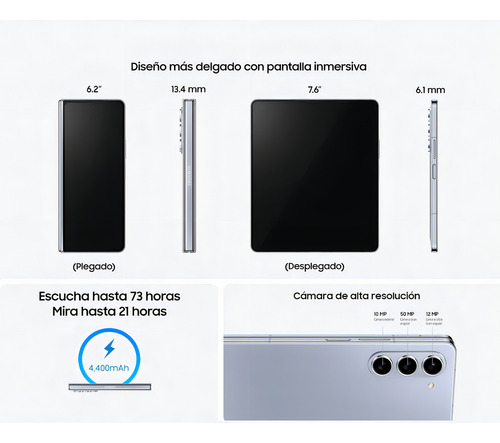 Samsung Galaxy Z Fold5 5G Dual SIM 512 GB phantom black 12 GB RAM - Excelente (Reacondicionado)