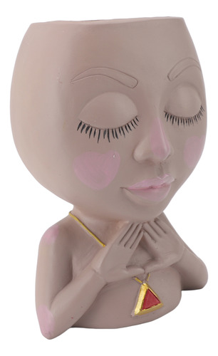 Maceta Face Macetero De Resina Para Mujer, Multiusos