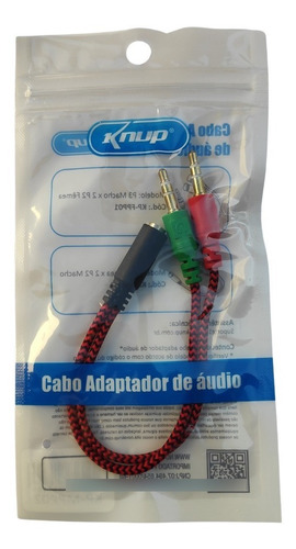Imagem 2 de 3 de Cabo Adaptador De Audio Y P3 Femea X 2 P2 Macho P/ Headset