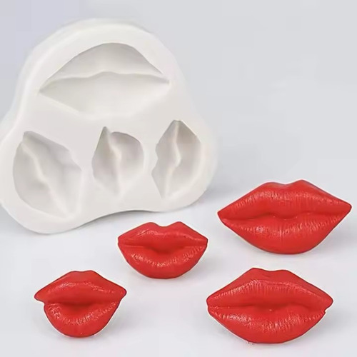 Molde Silicone Boca Beijo Mulher Batom Labio Fondant Resina