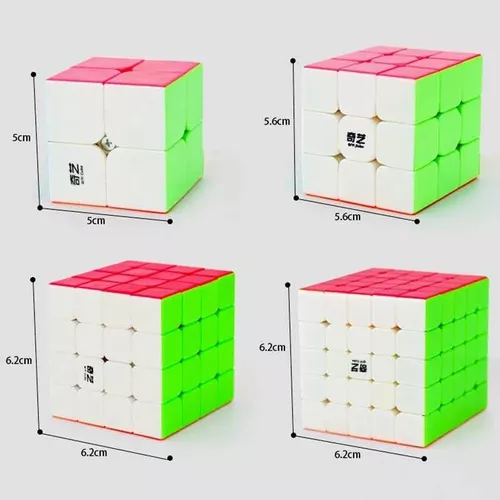 Cubo Mágico Qiyi Kit 4 Peças - Speed 2x2, 3x3, 4x4 e 5x5