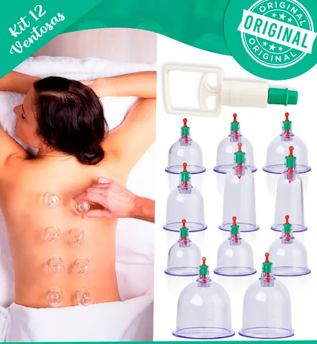 Kit Ventosas com Bomba Ventosa Terapia Massoterapia Massagem - foto 1